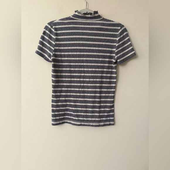 Tory Burch Stylish Striped Lidia Lace Polo Shirt, size XS - Picture 8 of 9